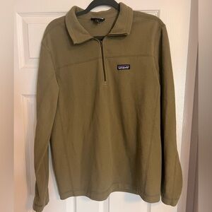 Patagonia Green Zip Up Sweater with Folded Collar